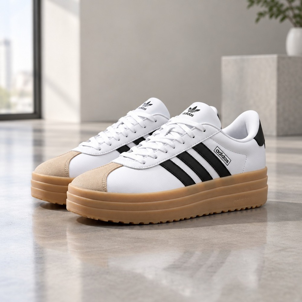 adidas VL Court Bold J Platform White Women's Size 5.5